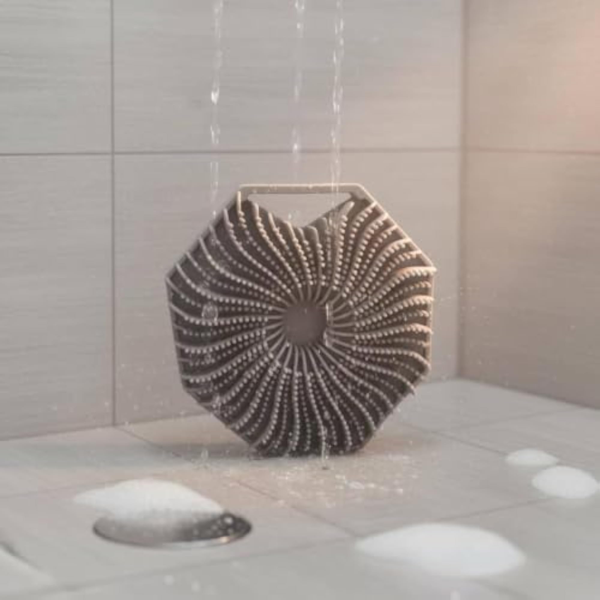 Silicone Exfoliating Hexagonal Scrub Brush, Flexible Bristles